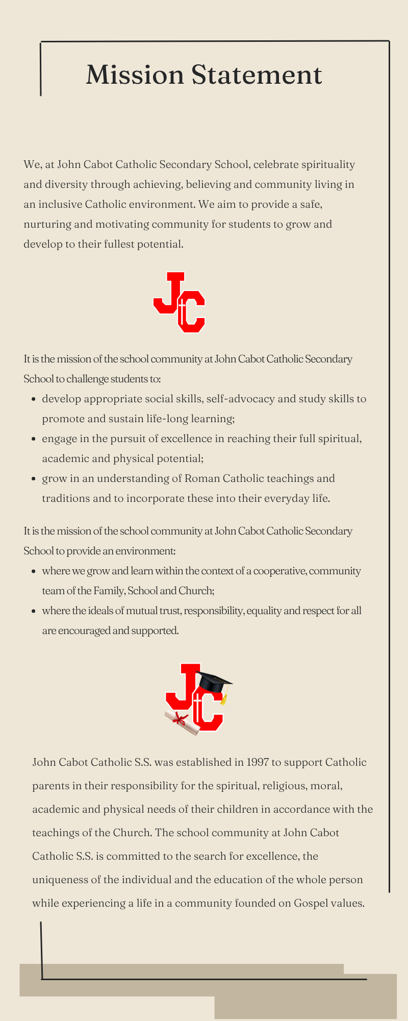 John Cabot Mission Statement